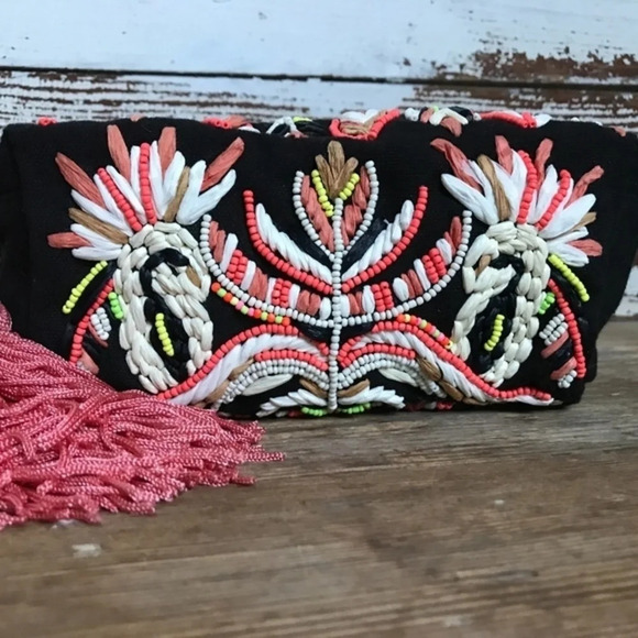 Anthropologie Raffia Embellished  Clutch - Picture 3 of 6